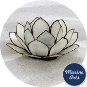 8569 - Capiz Lotus Flower - Natural White 100mm